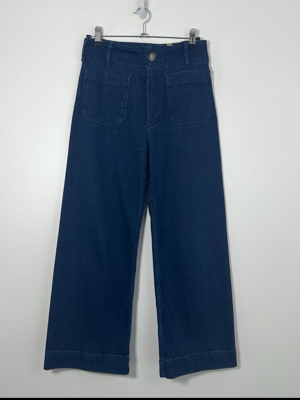 Anthropologie Maeve Women’s Colette Knit High-Rise Wide-Leg Cropped Jeans Sz 27 - Picture 2 of 10